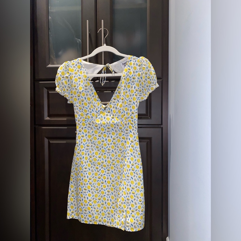 Princess Polly Yellow Lemon Print Backless Dress